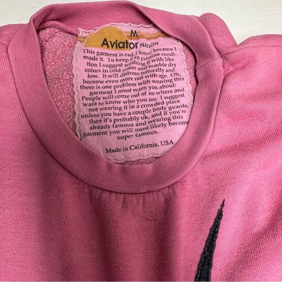 AVIATOR NATION Sweatshirt Pink Lightning Bolt Sweatshirt !sold as is! - Picture 7 of 10